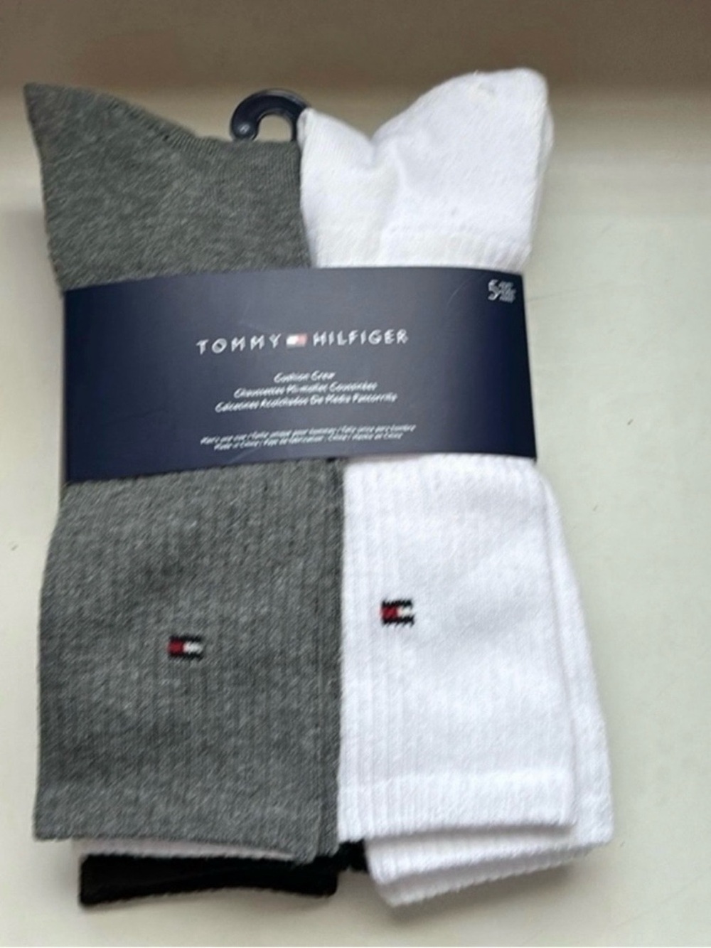 New Tommy Hilfiger Crew Socks Men’s 5 Pair Multicolor Activewear Athletic Casual
